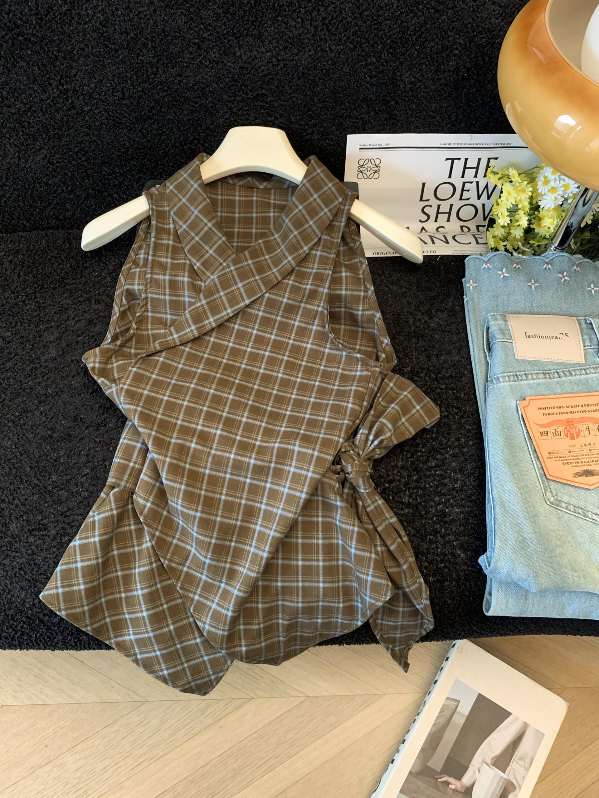 2026 Summer Korean Style Plaid Sleeveless Vest Top for Women - Image 2