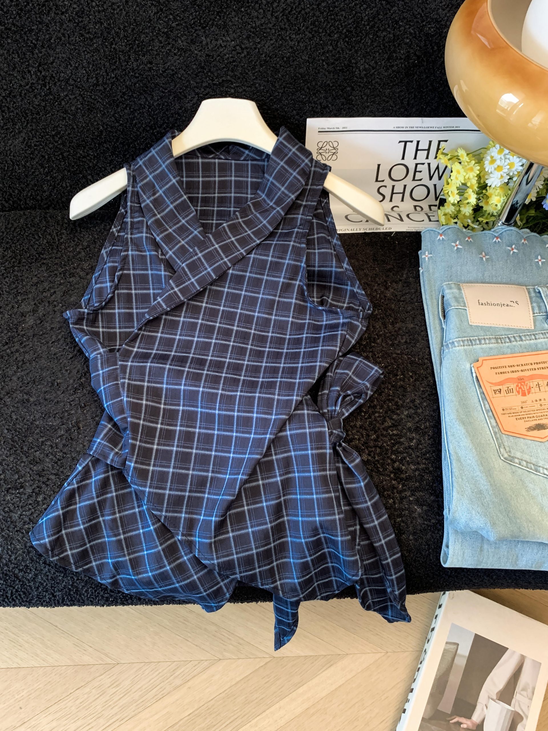 2026 Summer Korean Style Plaid Sleeveless Vest Top for Women - Image 4